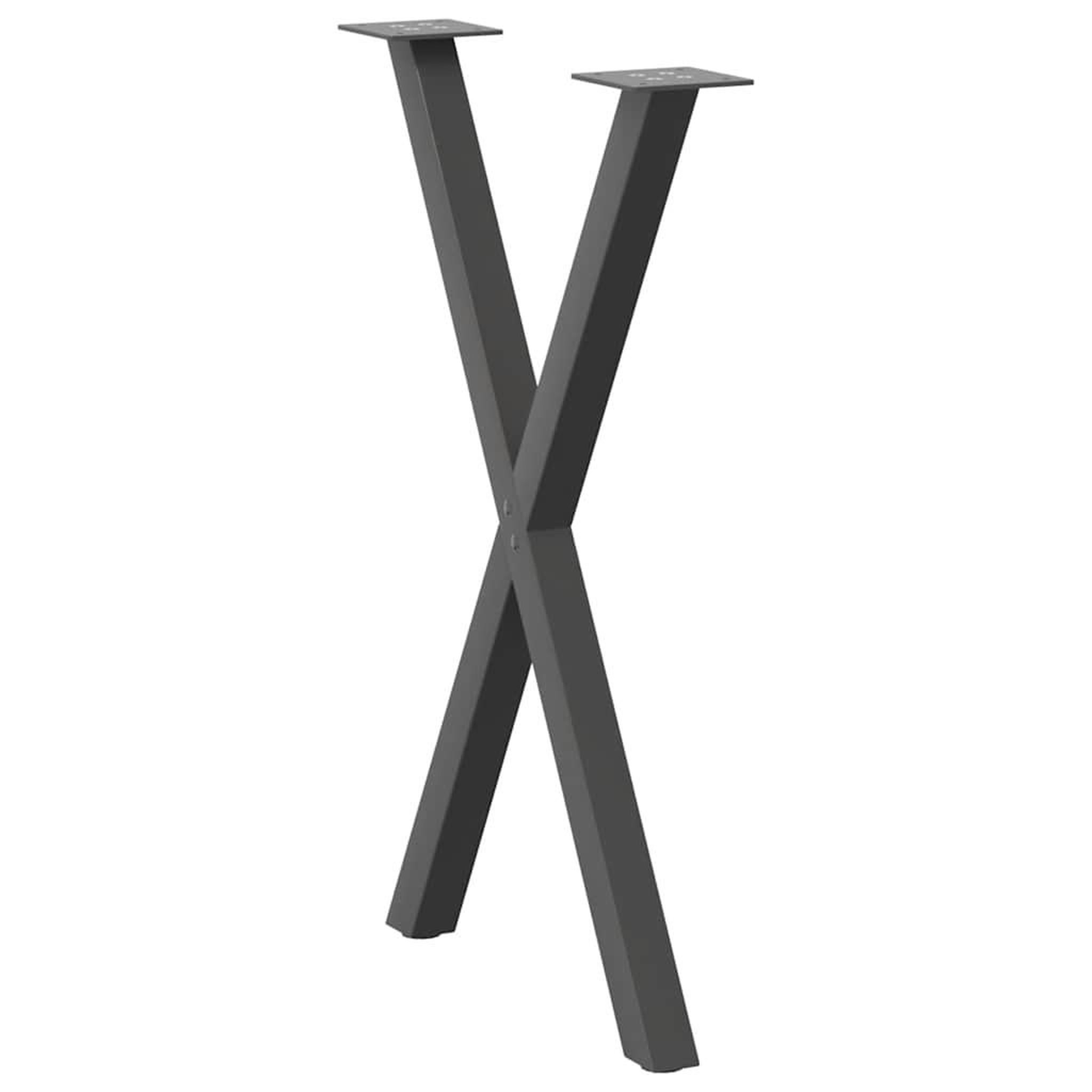 Voir la diapositive 4 : VIDAXL Pieds de table a manger forme de X 2 pcs 50x(72-73) cm acier