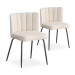 Paris Prix Lot de 2 Chaises Design Bouclette  Irina  79cm Crème