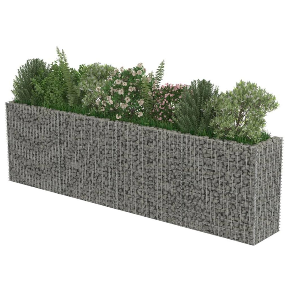 VIDAXL Lit sureleve a gabion Acier galvanise 360x50x100 cm