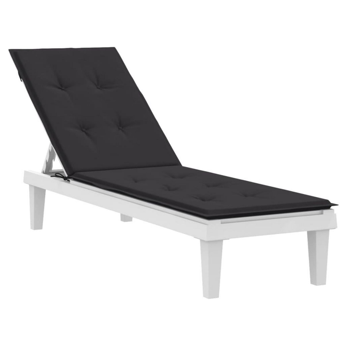 VIDAXL Coussin de chaise de terrasse noir (75+105)x50x4 cm