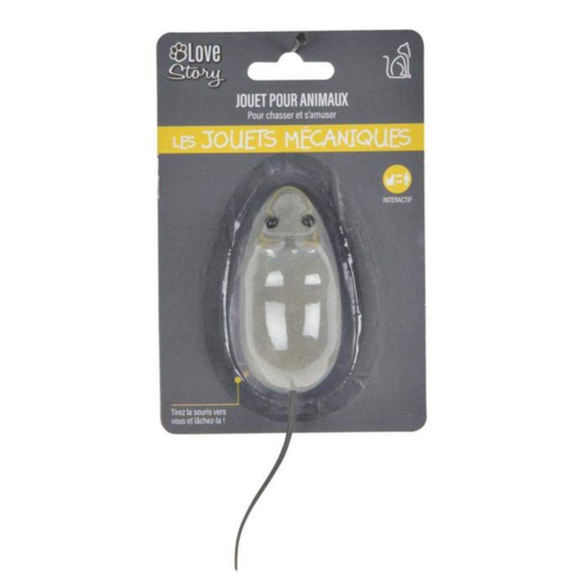 Paris Prix Jouet pour Chat  Souris Mécanique  18cm Gris