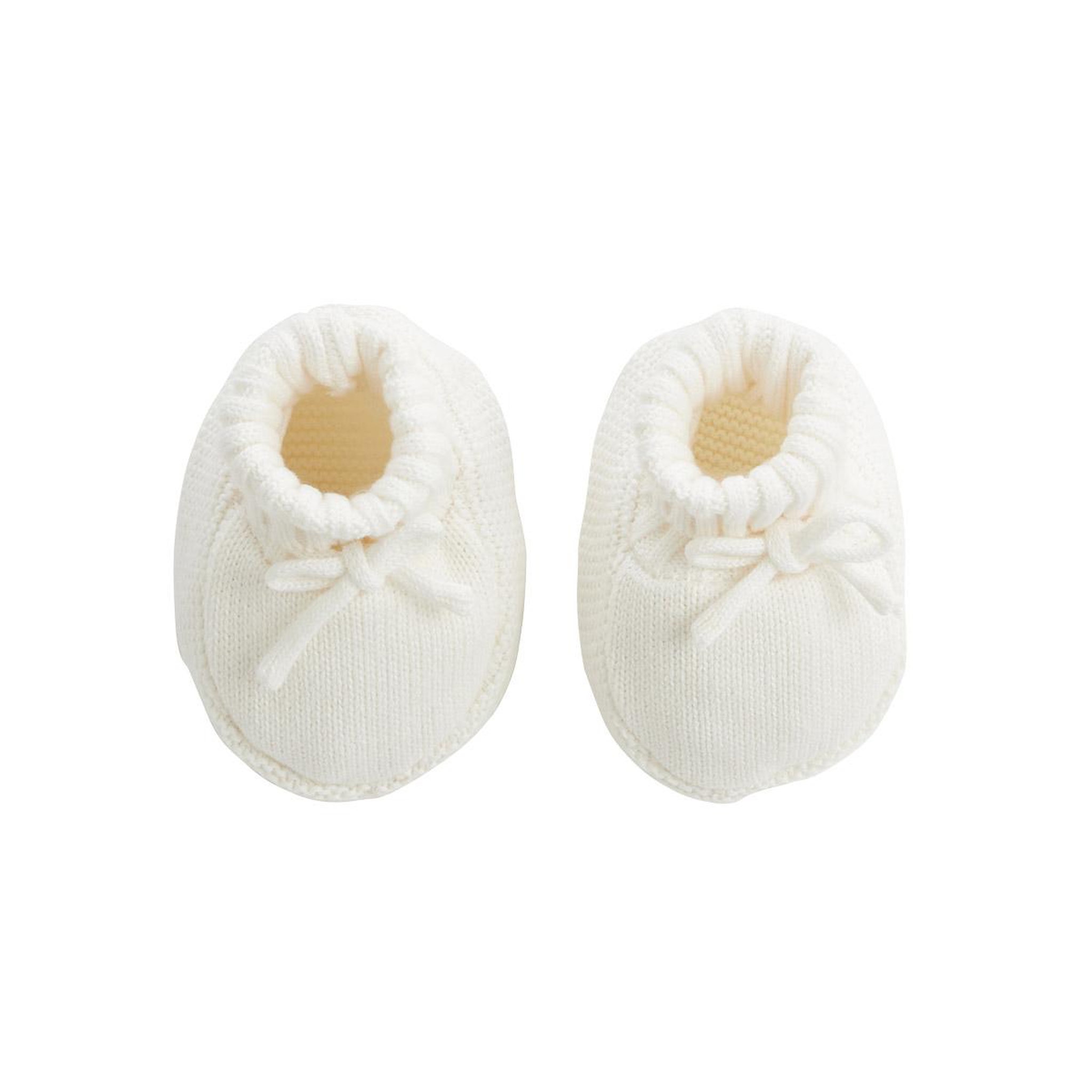 Voir la diapositive 2 : Petit Béguin Turban bébé et chaussons en tricot hello baby