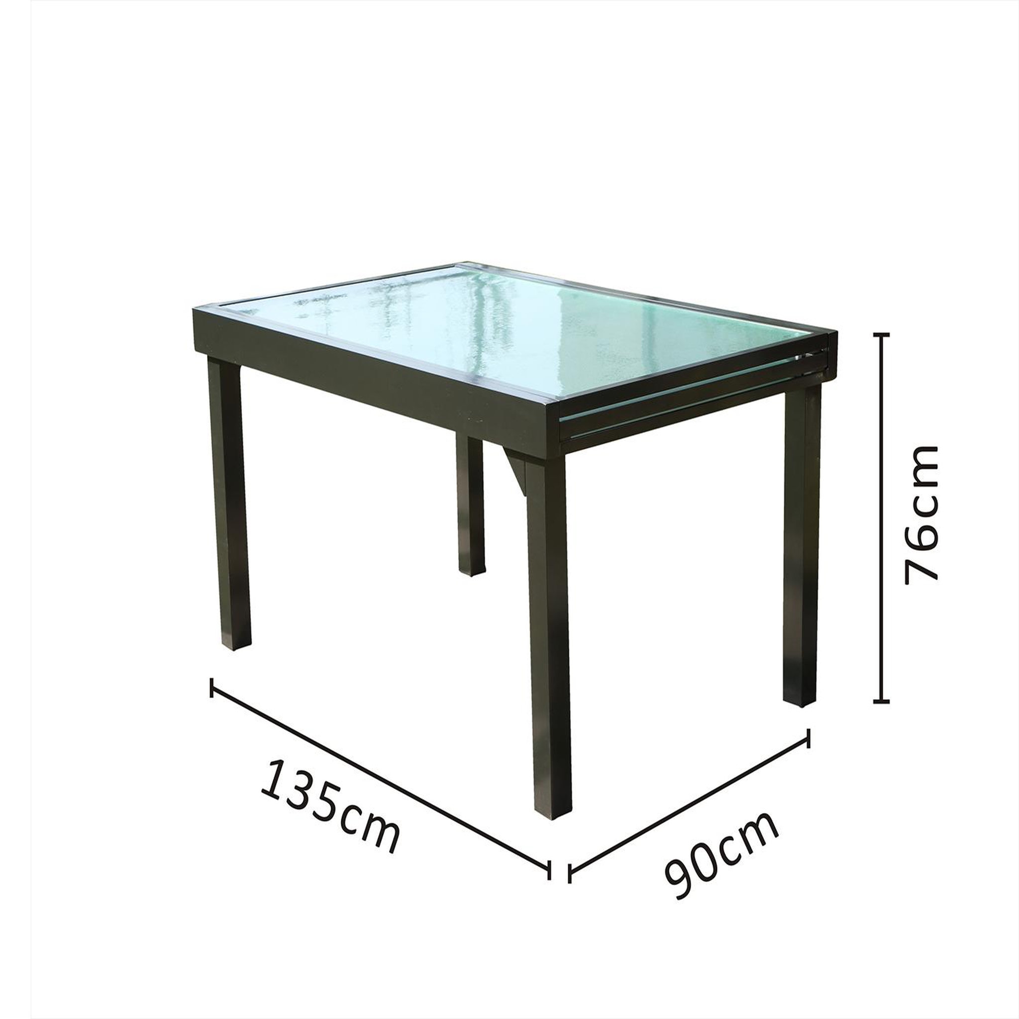 Voir la diapositive 5 : CONCEPT USINE Table de jardin extensible en aluminium grise BRESCIA