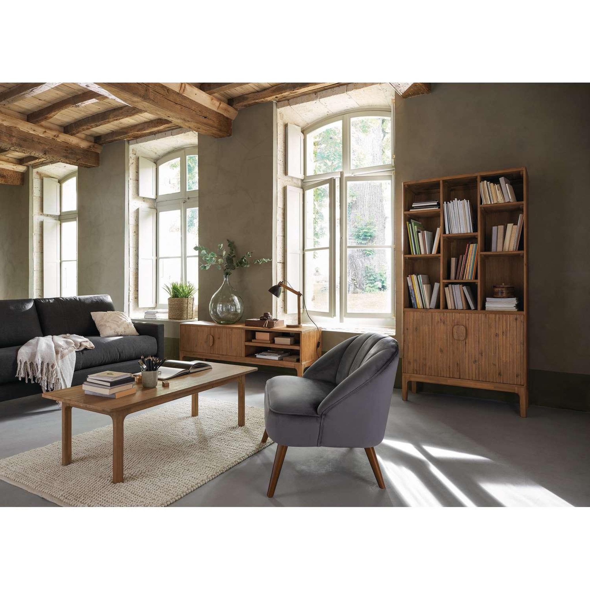 Voir la diapositive 2 : ATMOSPHERA Bibliothèque 2 portes en bois sabor - beige