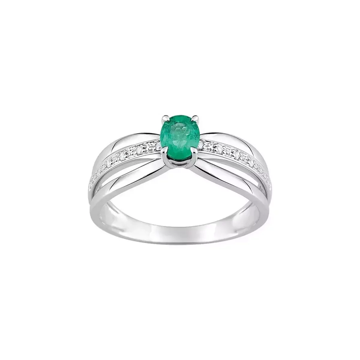 Bague emeraude discount femme pas cher