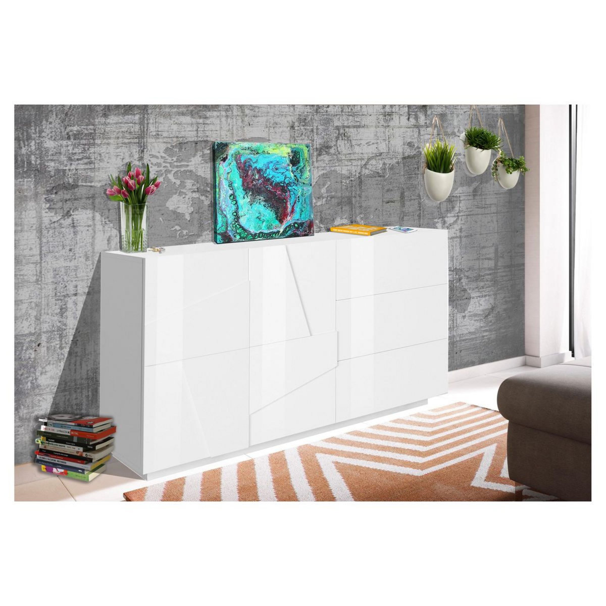 Buffet 2 portes 3 tiroirs L140cm PESCARA