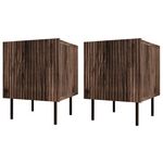 BEST MOBILIER Franco - lot de 2 tables de chevet - effet bois - 45 cm. Coloris disponibles : Marron