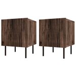 BEST MOBILIER Franco - lot de 2 tables de chevet - effet bois - 45 cm. Coloris disponibles : Marron