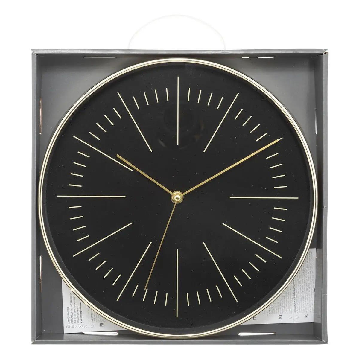 ATMOSPHERA Horloge Murale Design  Edith  30cm Noir & Or