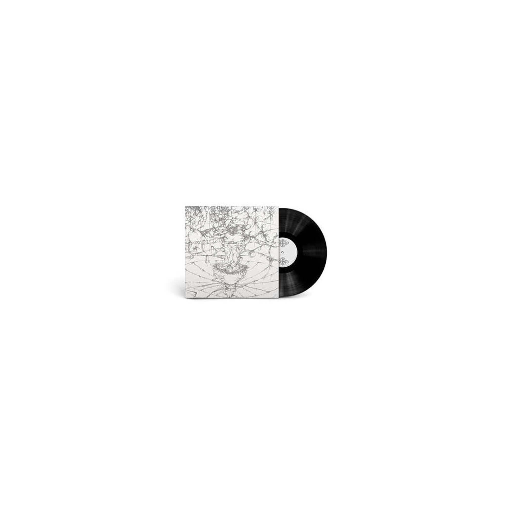 Vinyle single disc techno/electro Murex « Inventio » édition standard, disque noir labels blancs, pochette mate clair motif carte