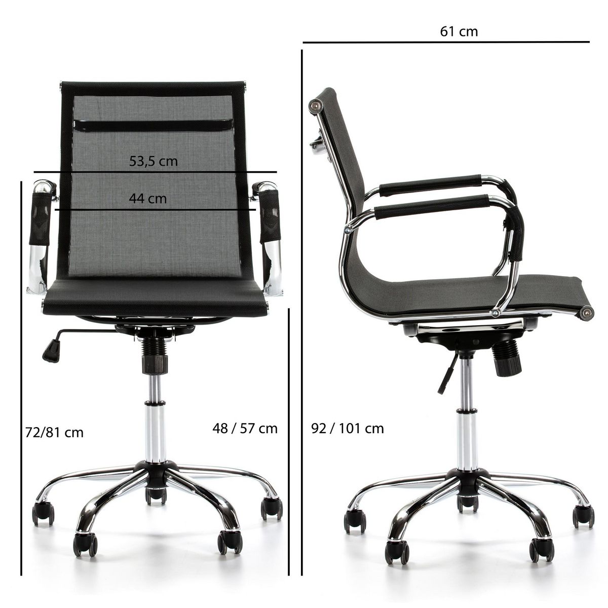 VS VENTA-STOCK Fauteuil de Bureau Oxford inclinable, Tissus transpirable, Hauteur réglable
