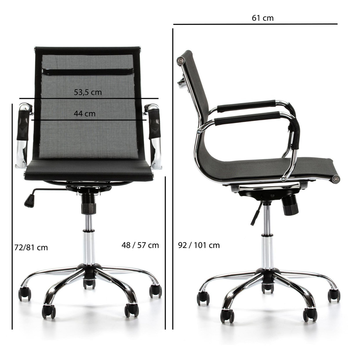 VS VENTA-STOCK Fauteuil de Bureau Oxford inclinable, Tissus transpirable, Hauteur réglable