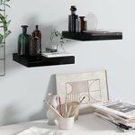 VIDAXL Etagere murale flottante 2 pcs Noir brillant 23x23,5x3,8 cm MDF