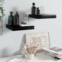 Voir la diapositive 1 : VIDAXL Etagere murale flottante 2 pcs Noir brillant 23x23,5x3,8 cm MDF