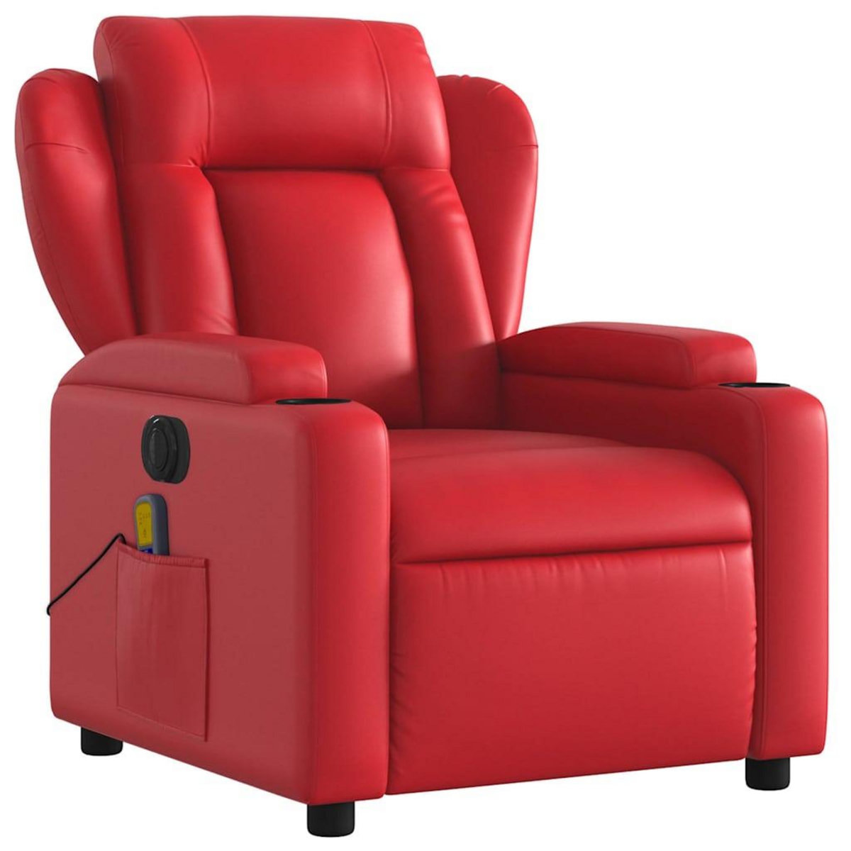 VIDAXL Fauteuil de massage inclinable electrique rouge similicuir