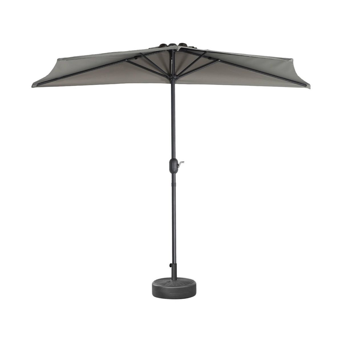 SWEEEK Parasol de balcon Ø250cm  – CALVI – Demi-parasol droit, mât central en aluminium avec manivelle d'ouverture