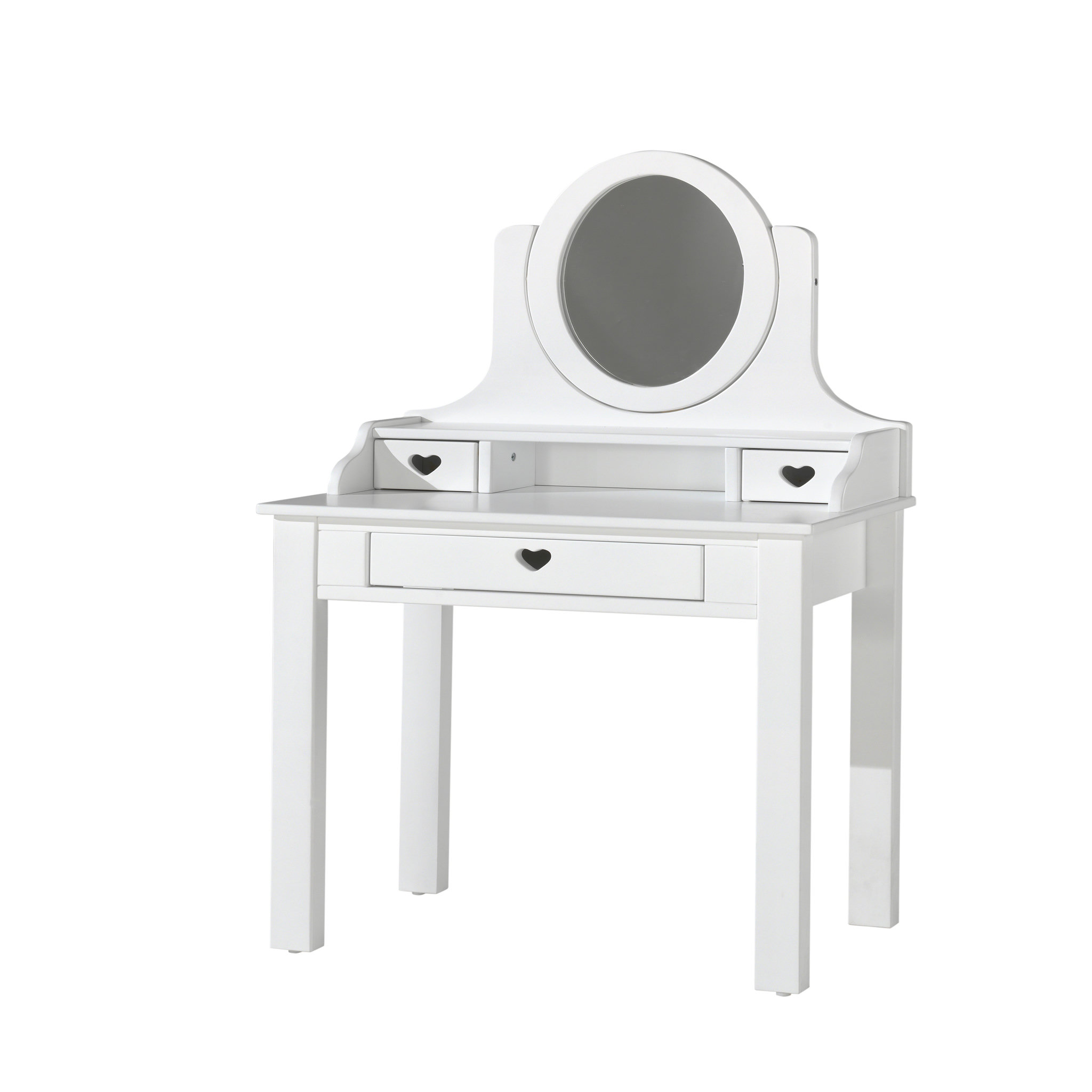 Voir la diapositive 2 : Coiffeuse 3 tiroirs 1 miroir L70cm MAUDE