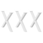 VIDAXL Pieds de table a manger forme de X 3 pcs blanc 90x(72-73) cm