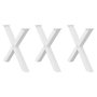 Voir la diapositive 1 : VIDAXL Pieds de table a manger forme de X 3 pcs blanc 90x(72-73) cm