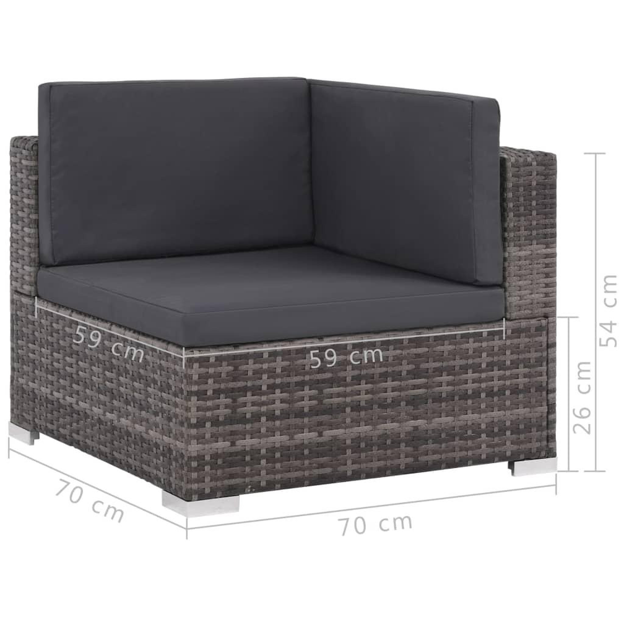 Voir la diapositive 6 : VIDAXL Salon de jardin 6 pcs avec coussins resine tressee gris