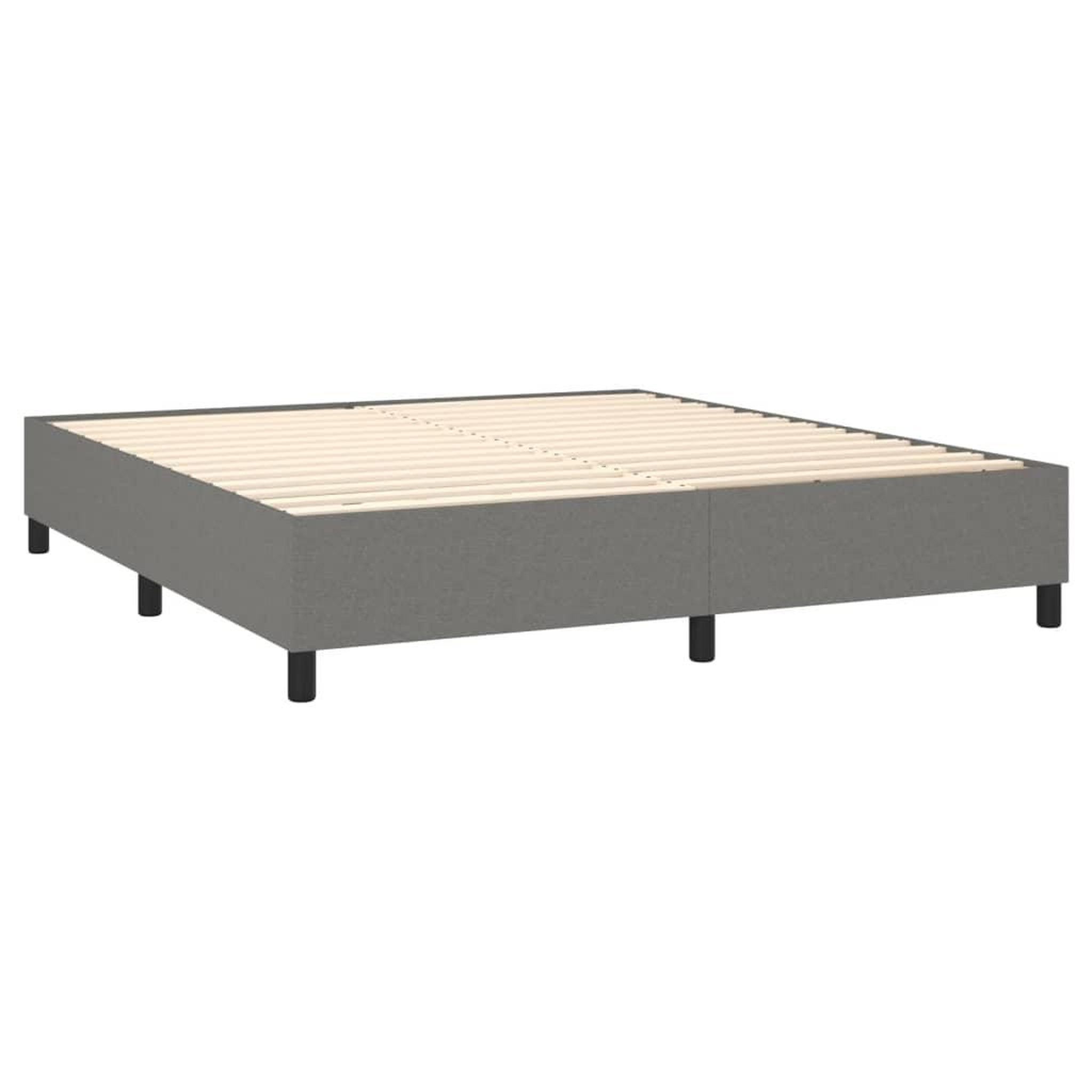 Voir la diapositive 4 : VIDAXL Sommier a lattes de lit avec matelas Gris fonce 180x200cm Tissu