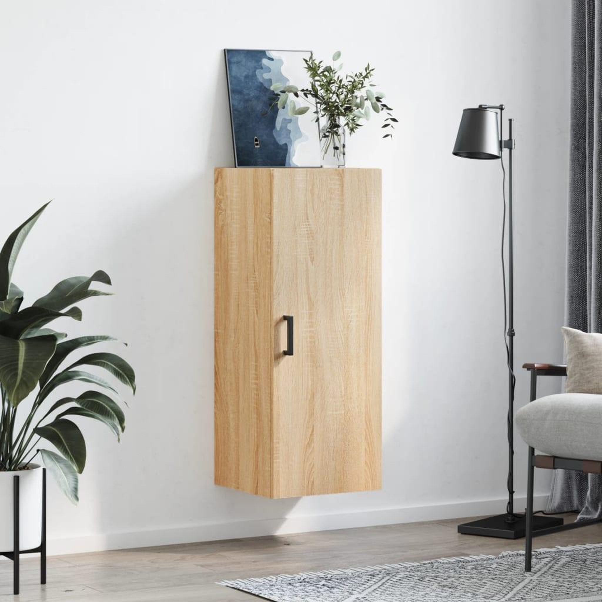 Voir la diapositive 3 : VIDAXL Armoire murale chene sonoma 34,5x34x90 cm