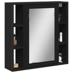 VIDAXL Armoire de salle de bain a miroir noir bois d'ingenierie