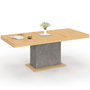 Voir la diapositive 1 : ID MARKET Table à manger extensible rectangle EDEN 6-10 personnes bois et effet béton 160-200 cm