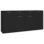 Voir la diapositive 2 : VIDAXL Buffet Noir 160x36x75 cm Bois d'ingenierie