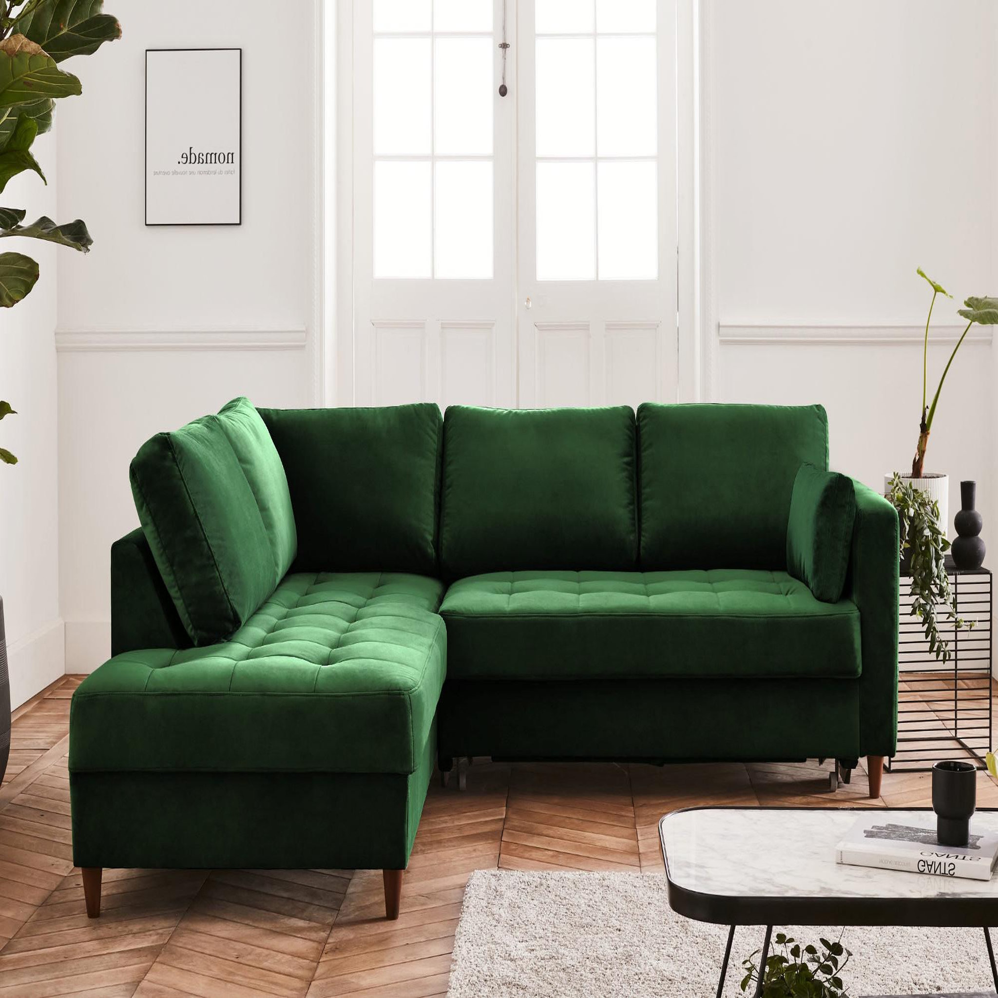 Voir la diapositive 2 : LISA DESIGN Anna - canapé d'angle gauche - 5 places - convertible - en velours