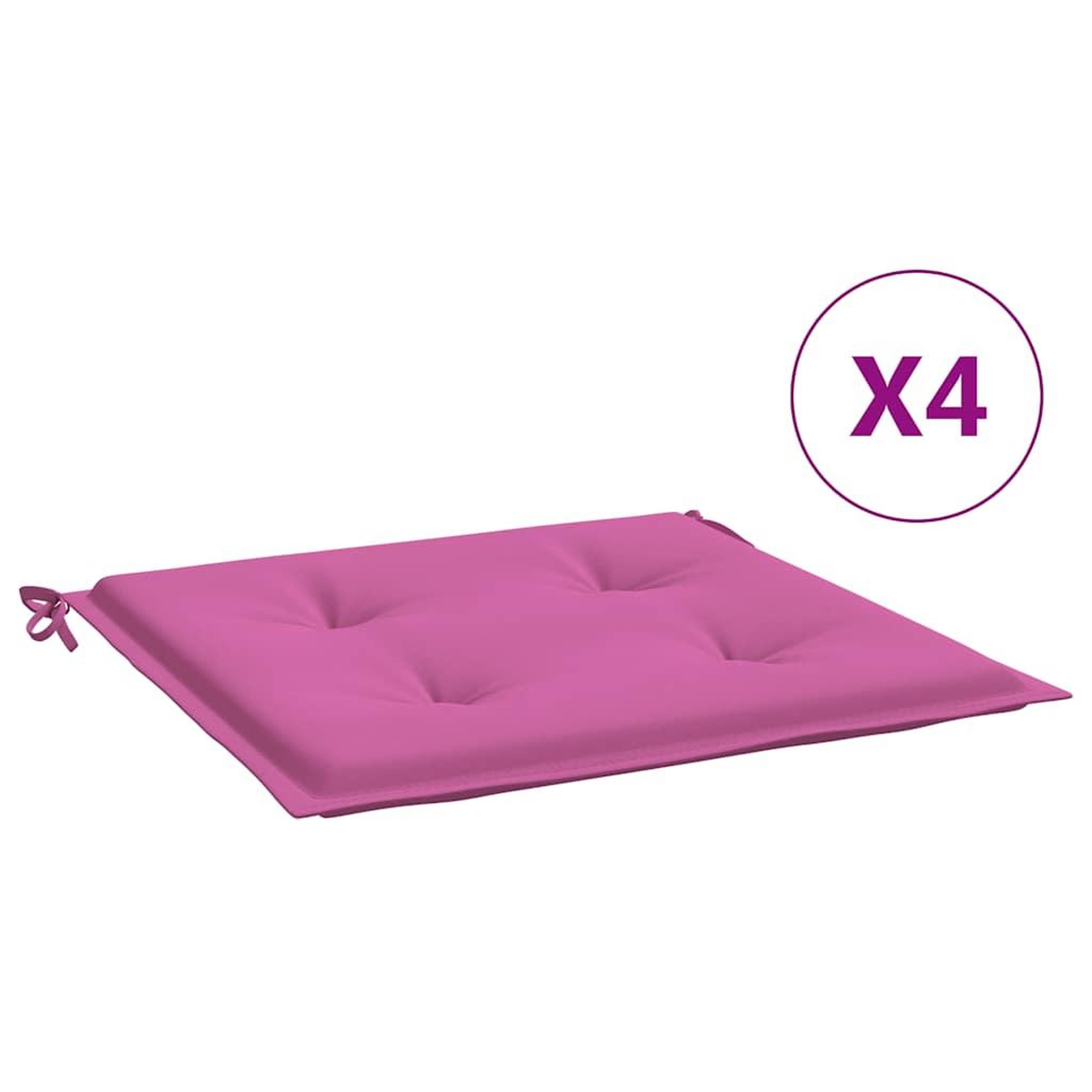 Voir la diapositive 2 : VIDAXL Coussins de chaise de jardin lot de 4 rose 50x50x3 cm tissu