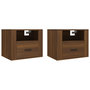 Voir la diapositive 2 : VIDAXL Tables de chevet murales 2 pcs Chene marron 50x36x40 cm