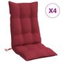 Voir la diapositive 2 : VIDAXL Coussins de chaise a dossier haut lot de 4 rouge bordeaux