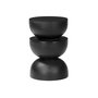 Voir la diapositive 1 : SWEEEK Table d'appoint. bout de canapé. table de chevet. tabouret en bois de manguier. Noir . Sita. Ø30 x H 45cm