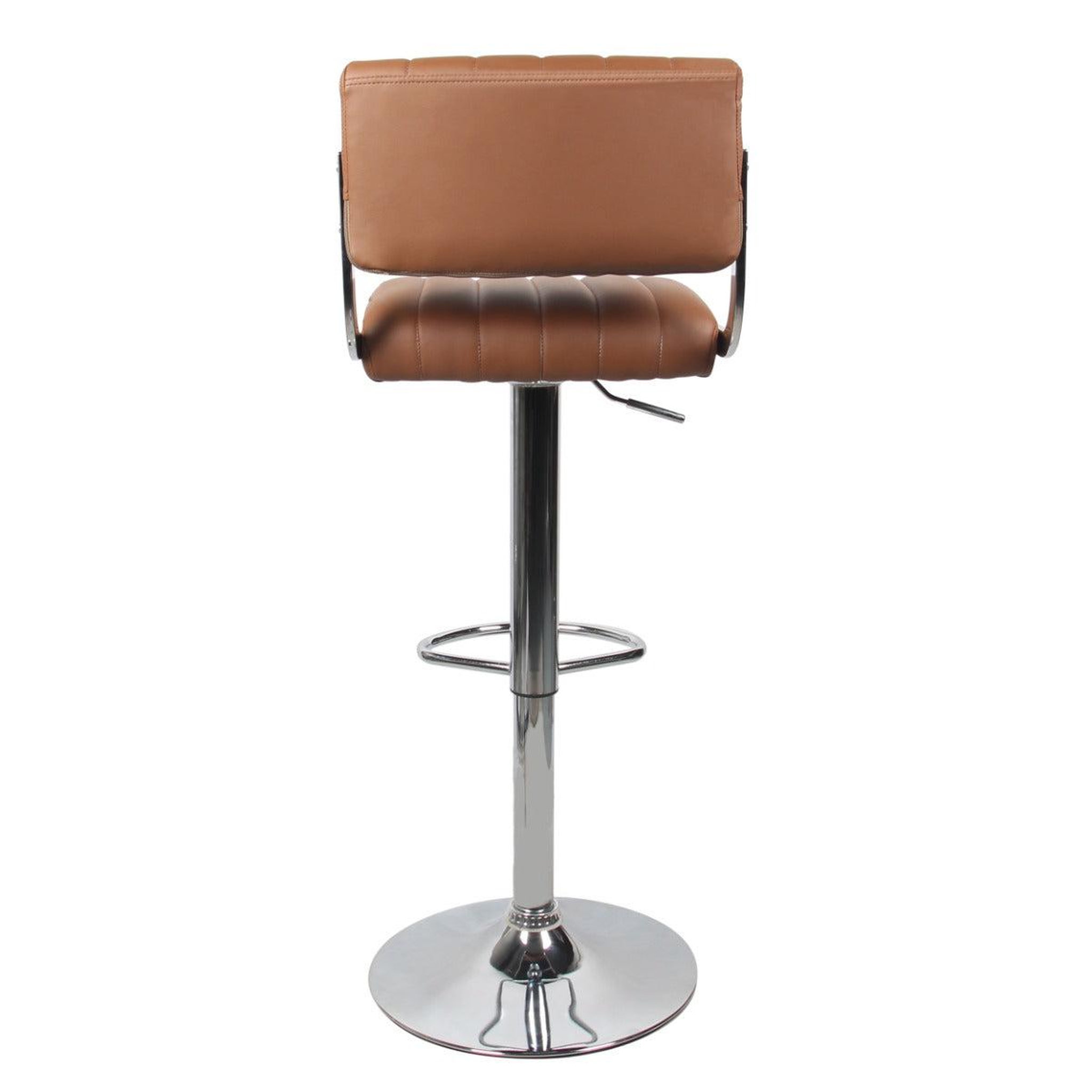 Voir la diapositive 2 : Rendez vous déco Lot de 2 chaises de bar réglables 61/83 cm en cuir synthétique marron - Houston