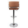 Voir la diapositive 2 : Rendez vous déco Lot de 2 chaises de bar réglables 61/83 cm en cuir synthétique marron - Houston