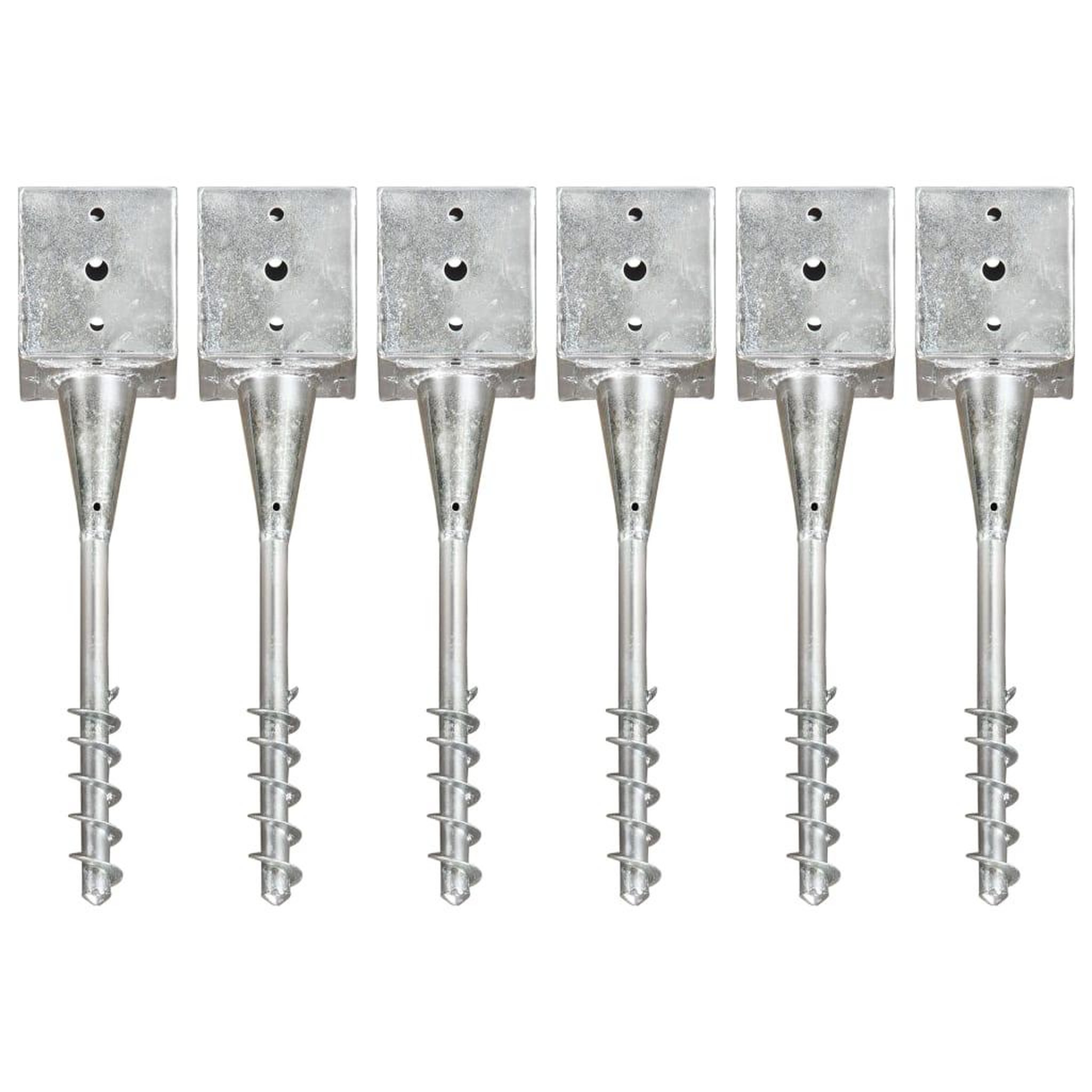 VIDAXL Piquets au sol 6 pcs Argente 12x12x56 cm Acier galvanise