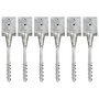 Voir la diapositive 1 : VIDAXL Piquets au sol 6 pcs Argente 12x12x56 cm Acier galvanise