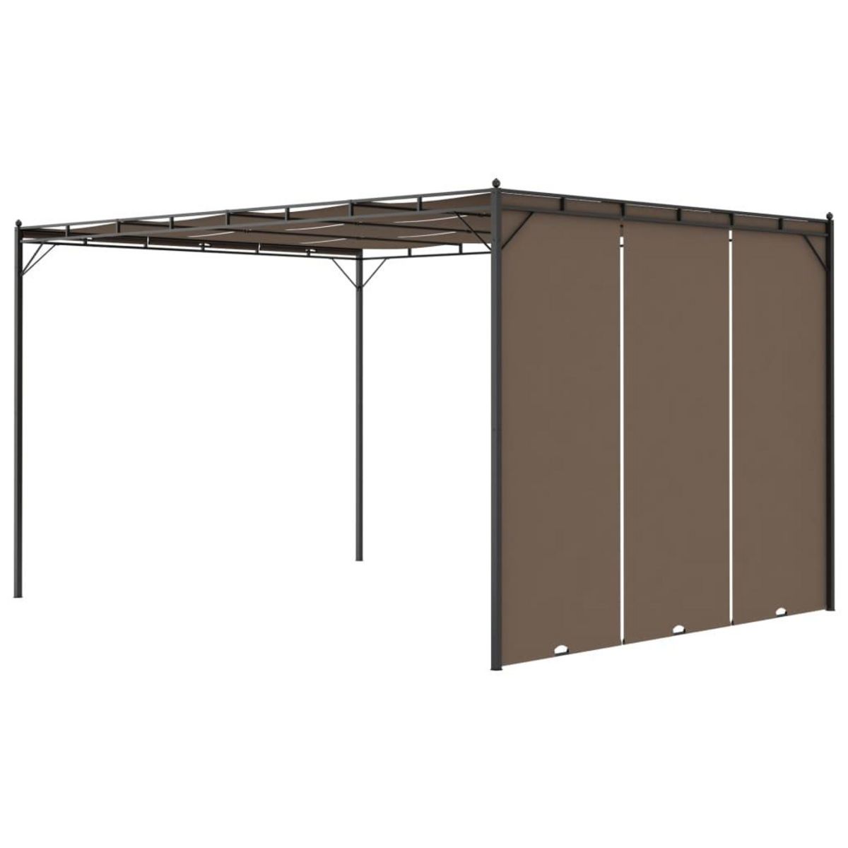 VIDAXL Belvedere de jardin avec rideau lateral 4x3x2,25 m Taupe