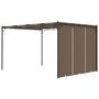 Voir la diapositive 5 : VIDAXL Belvedere de jardin avec rideau lateral 4x3x2,25 m Taupe