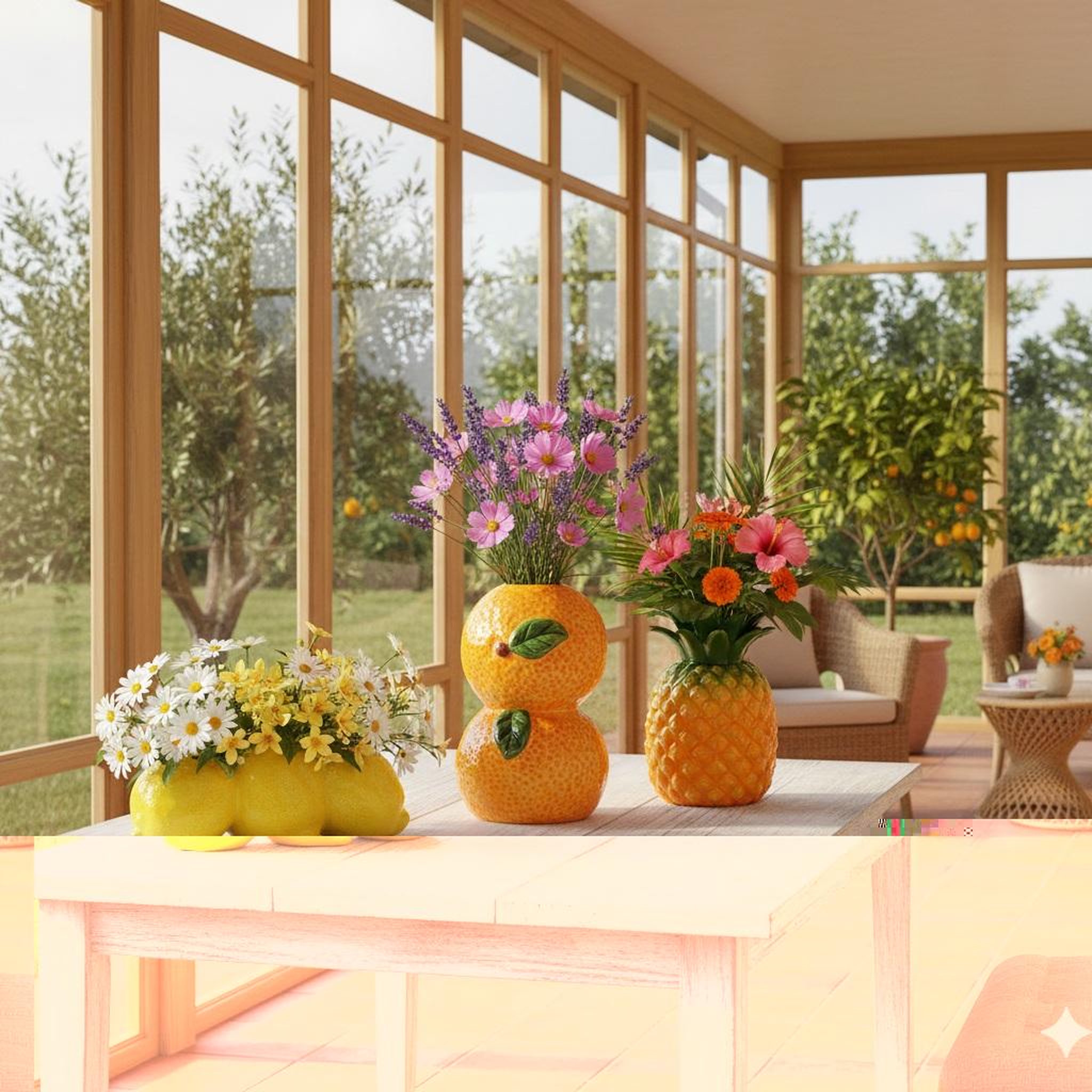 Voir la diapositive 3 : Eden Petit vase fruit orangers design et moderne