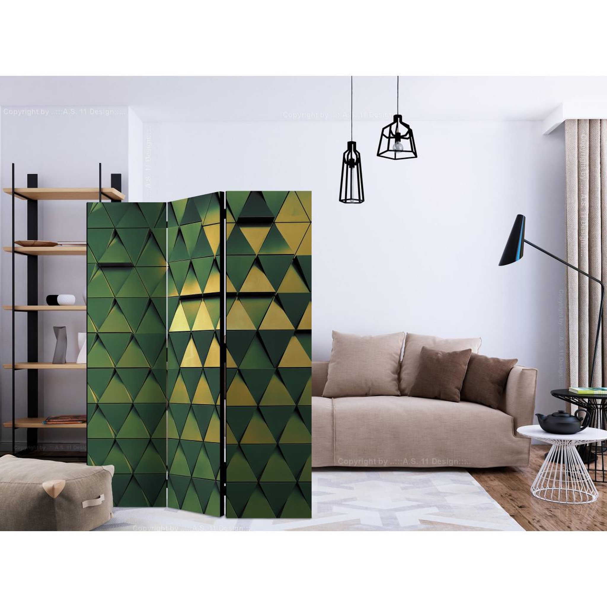 Voir la diapositive 2 : Paris Prix Paravent 3 volets  dragon scales  135x172cm