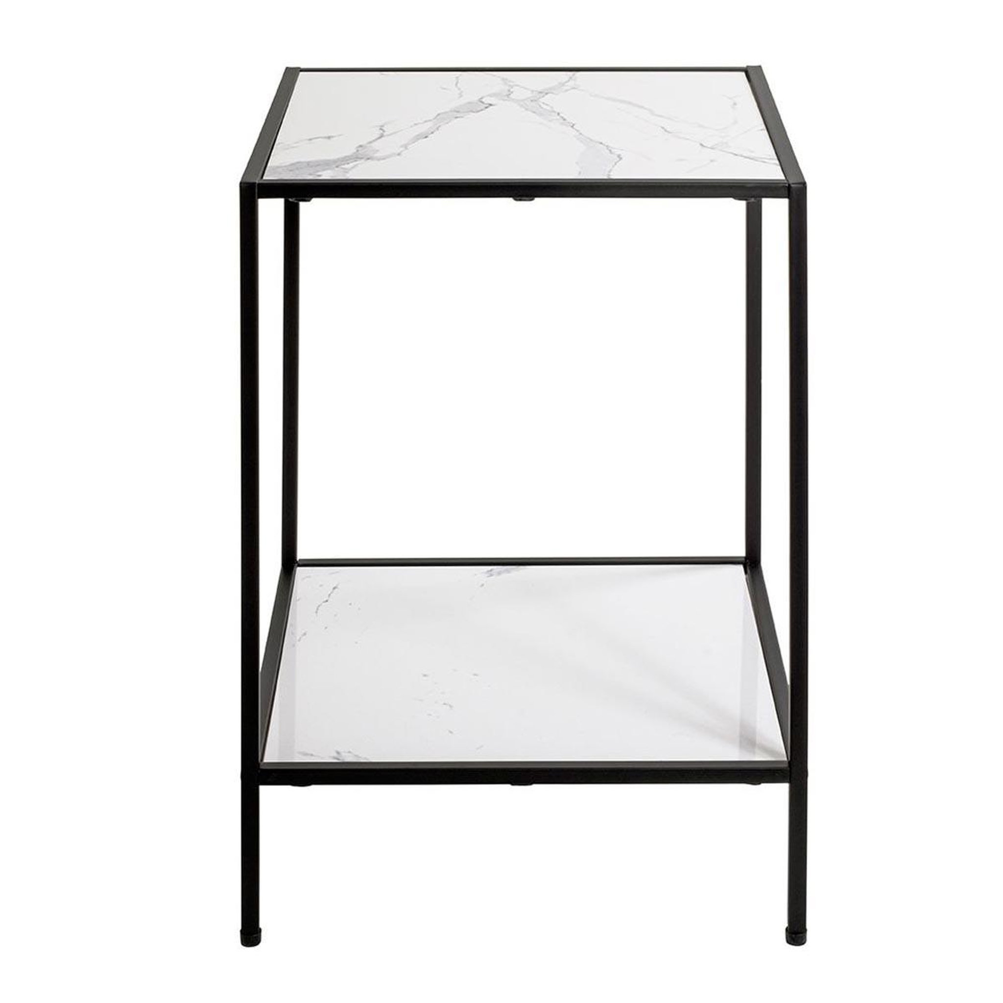 Voir la diapositive 2 : Paris Prix Table d'appoint effet marbre  julia  60cm blanc