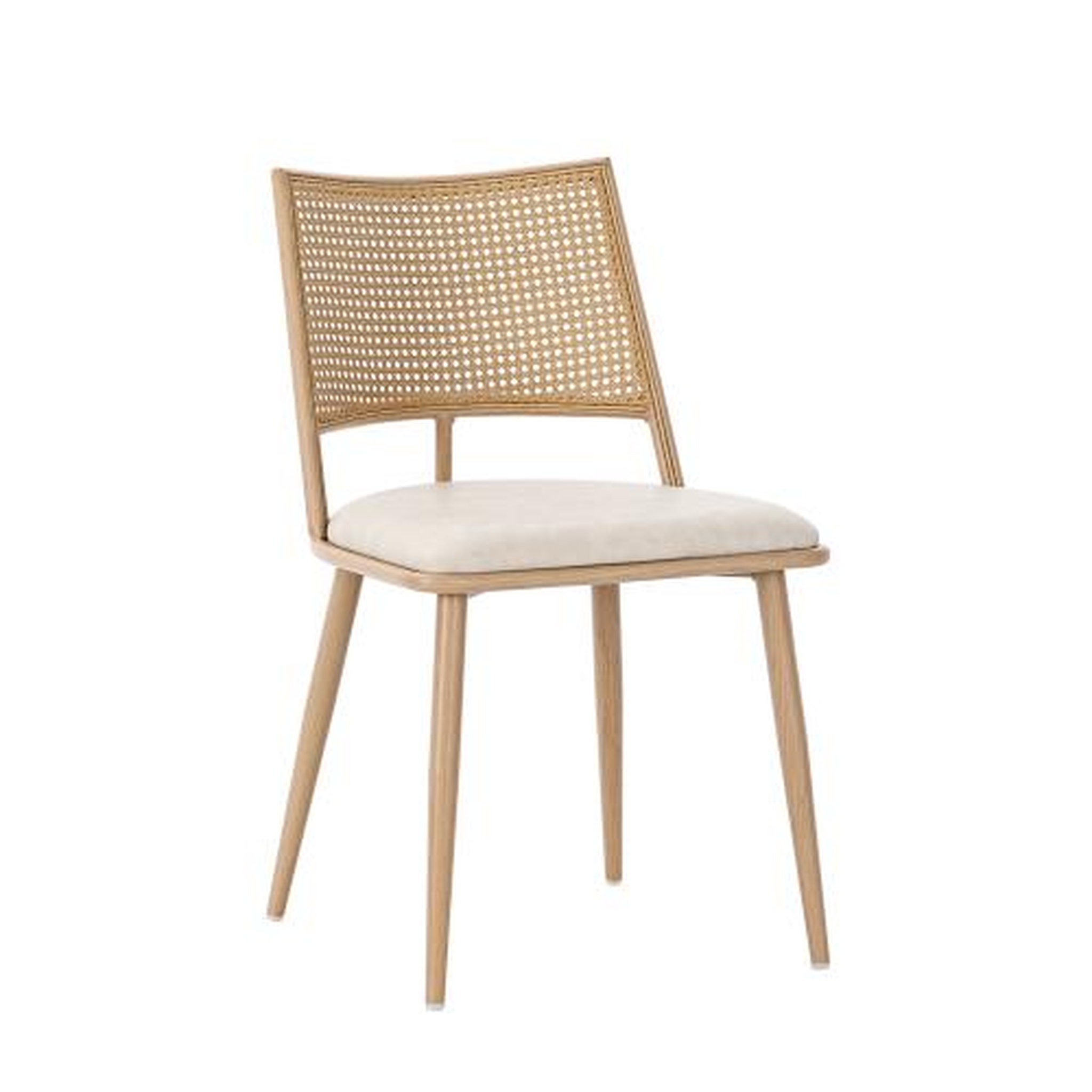 MERAX Lot de 2 chaises de salle à manger avec dossier rotin coloris beige