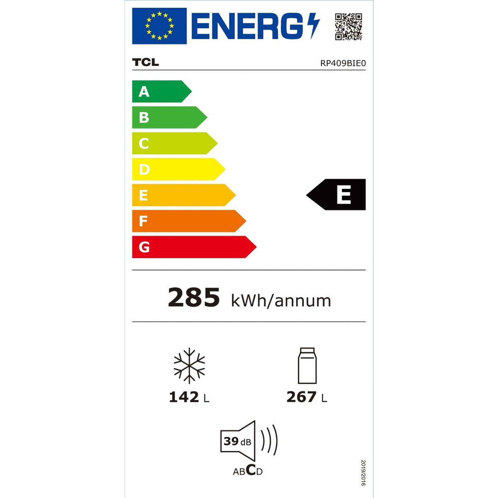 Voir la diapositive 6 : TCL Réfrigérateur combiné RP409BIE0