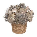 ATMOSPHERA Composition Artificielle  Terre de Rose  19cm Champagne