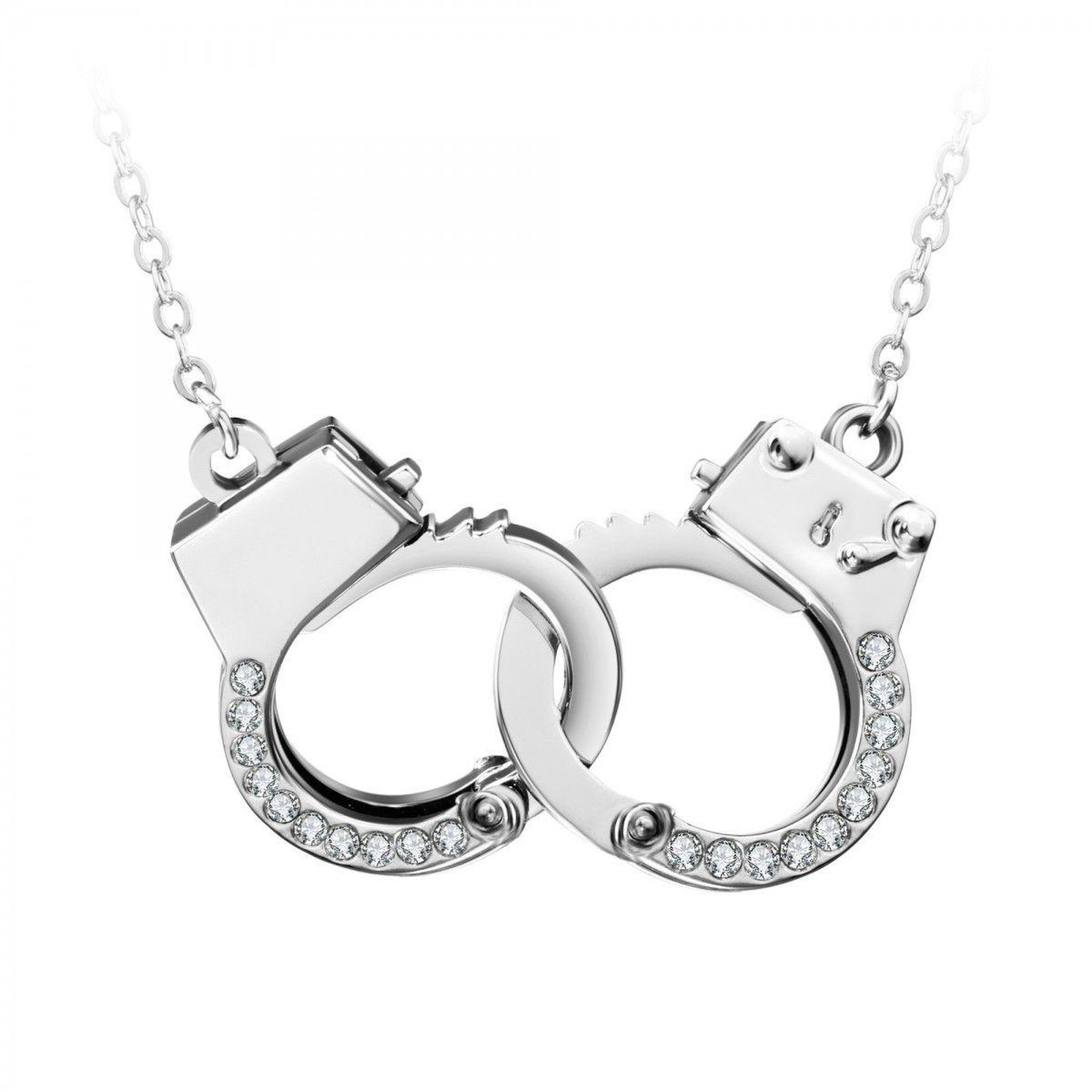 SC CRYSTAL Collier menottes SC Crystal orné de Cristaux scintillants