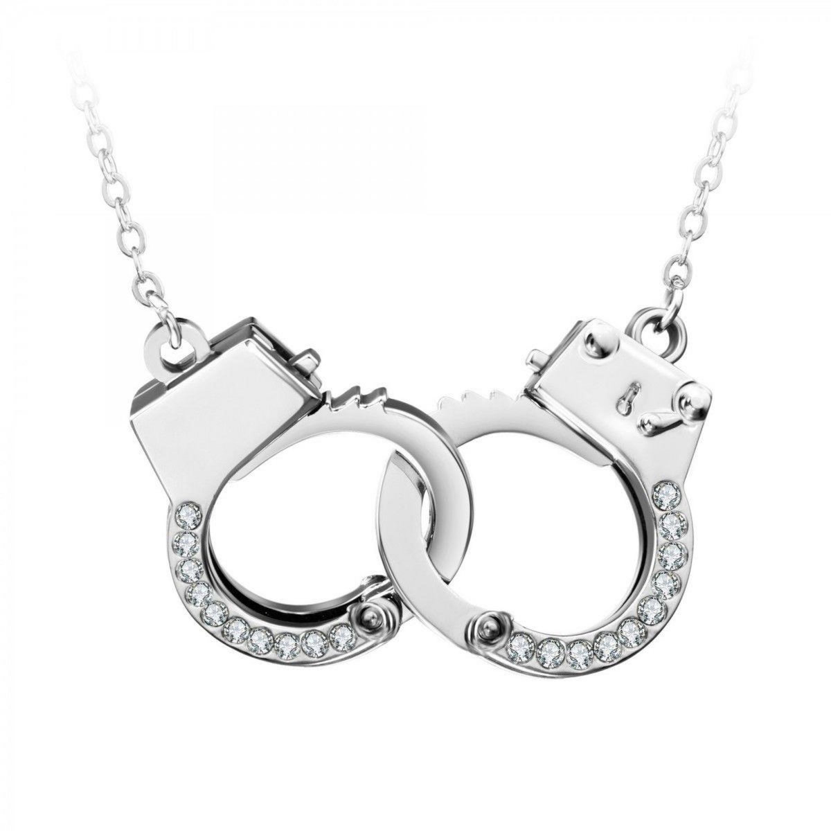 SC CRYSTAL Collier menottes SC Crystal orné de Cristaux scintillants