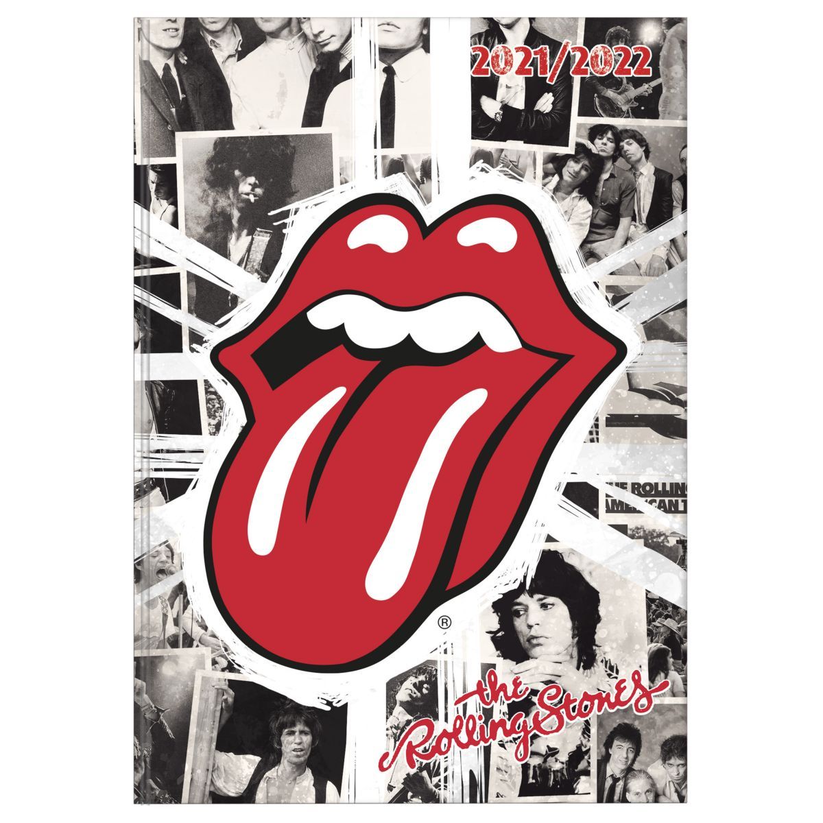 ROLLING STONES Agenda scolaire Rolling Stones bouche sui tire la langue fond photos bouche rouge 2021-2022