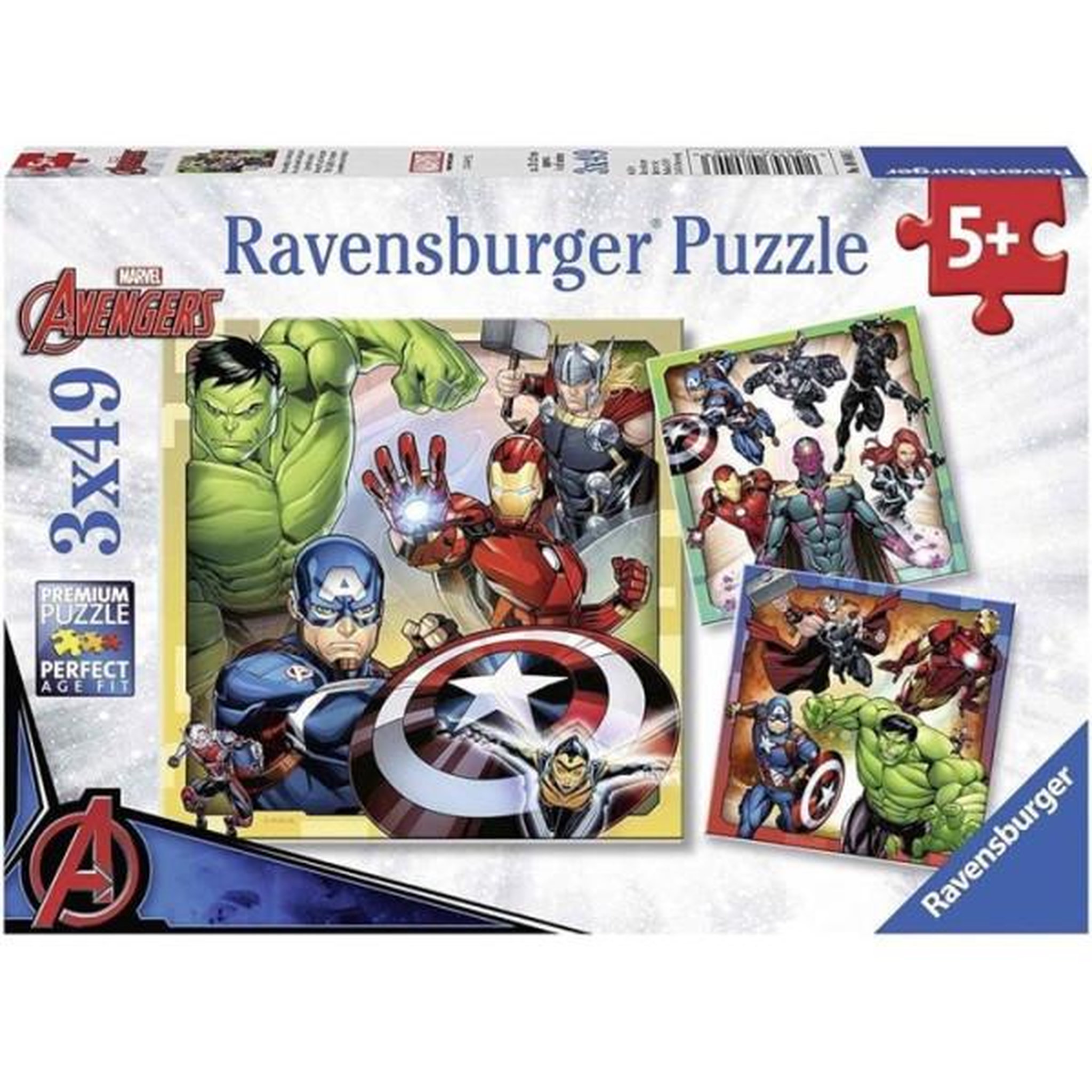 Voir la diapositive 2 : RAVENSBURGER Puzzles avengers 3x49 pieces ravensburger pour enfant des 5 ans